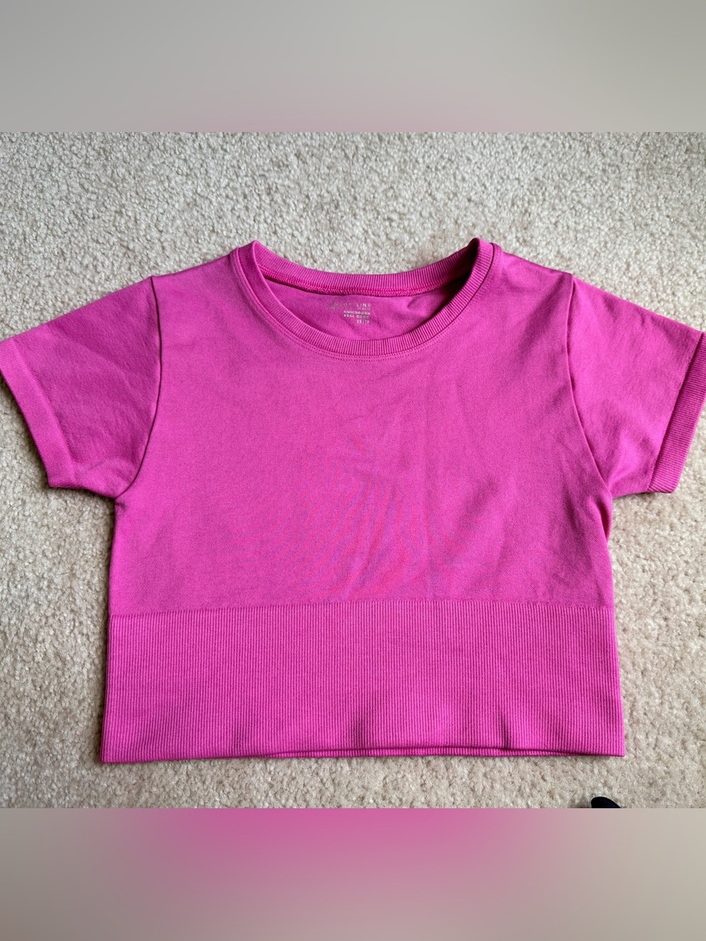 Girls' Short Sleeve Crewneck Top - Vibrant Pink